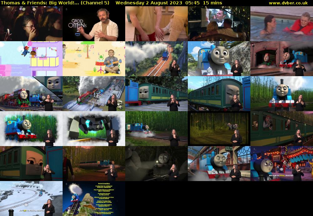 Thomas & Friends: Big World!... (Channel 5) Wednesday 2 August 2023 05:45 - 06:00