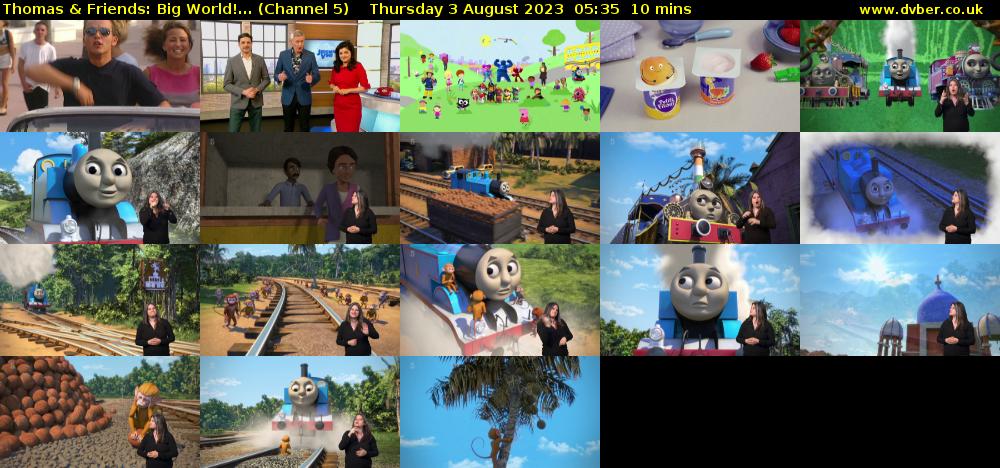 Thomas & Friends: Big World!... (Channel 5) Thursday 3 August 2023 05:35 - 05:45