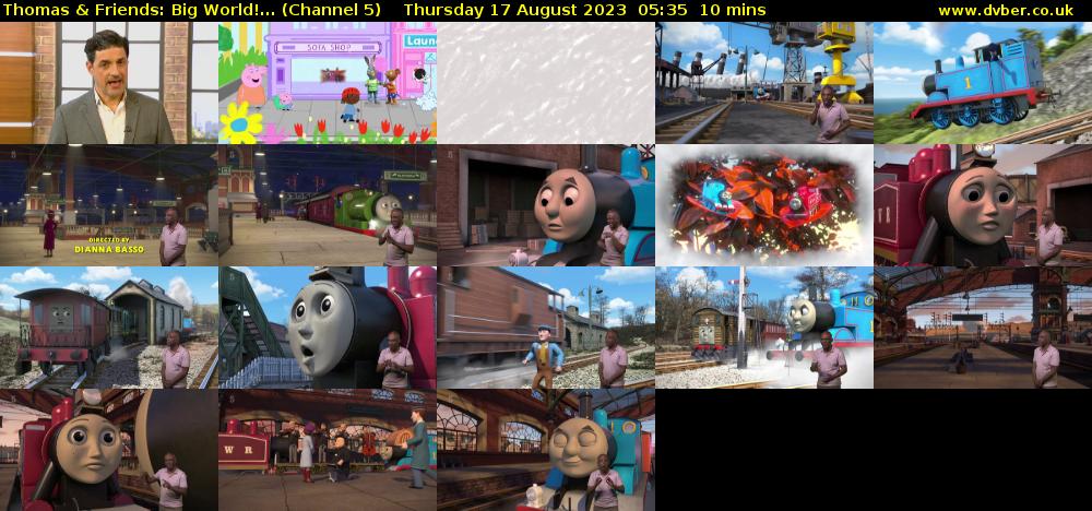 Thomas & Friends: Big World!... (Channel 5) Thursday 17 August 2023 05:35 - 05:45
