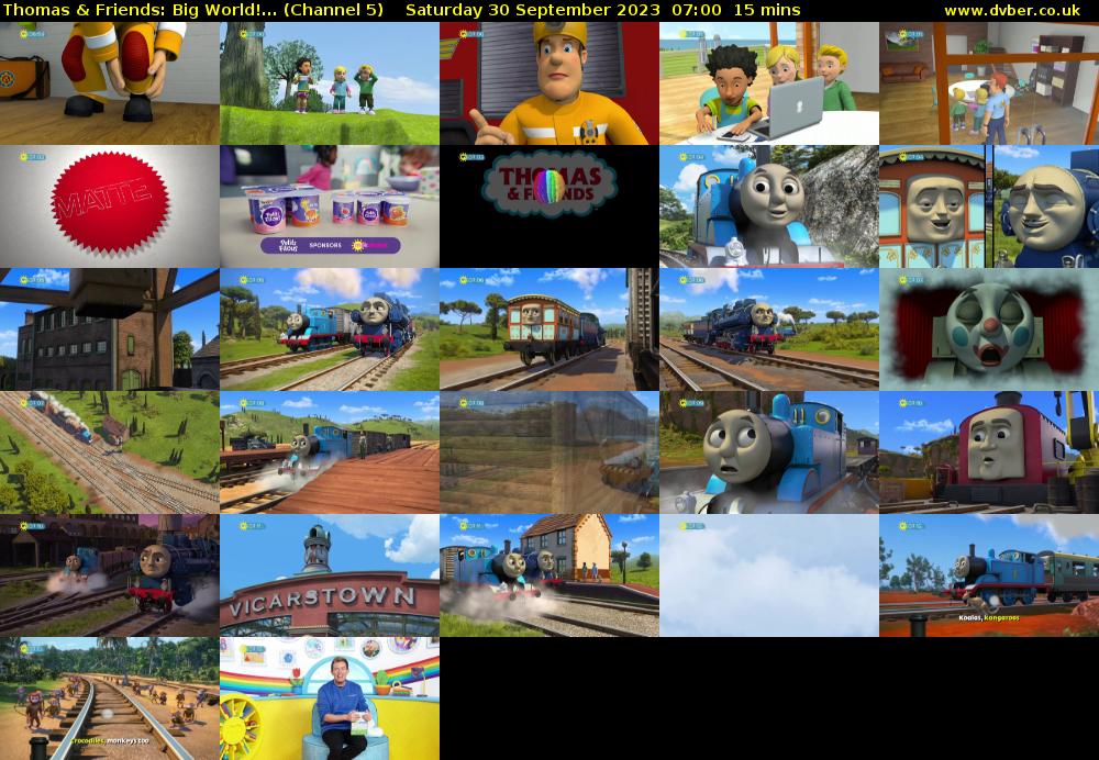 Thomas & Friends: Big World!... (Channel 5) Saturday 30 September 2023 07:00 - 07:15