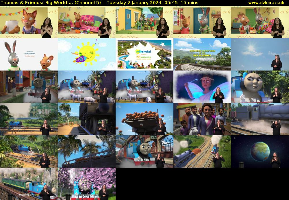 Thomas & Friends: Big World!... (Channel 5) Tuesday 2 January 2024 05:45 - 06:00