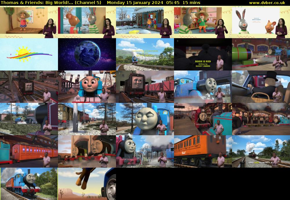 Thomas & Friends: Big World!... (Channel 5) Monday 15 January 2024 05:45 - 06:00