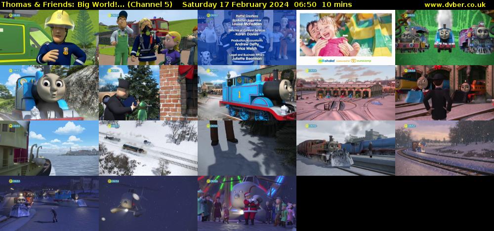 Thomas & Friends: Big World!... (Channel 5) Saturday 17 February 2024 06:50 - 07:00