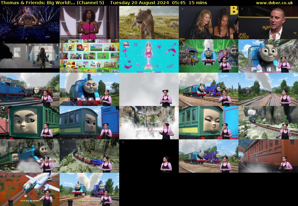 Thomas & Friends: Big World!... (Channel 5) Tuesday 20 August 2024 05:45 - 06:00