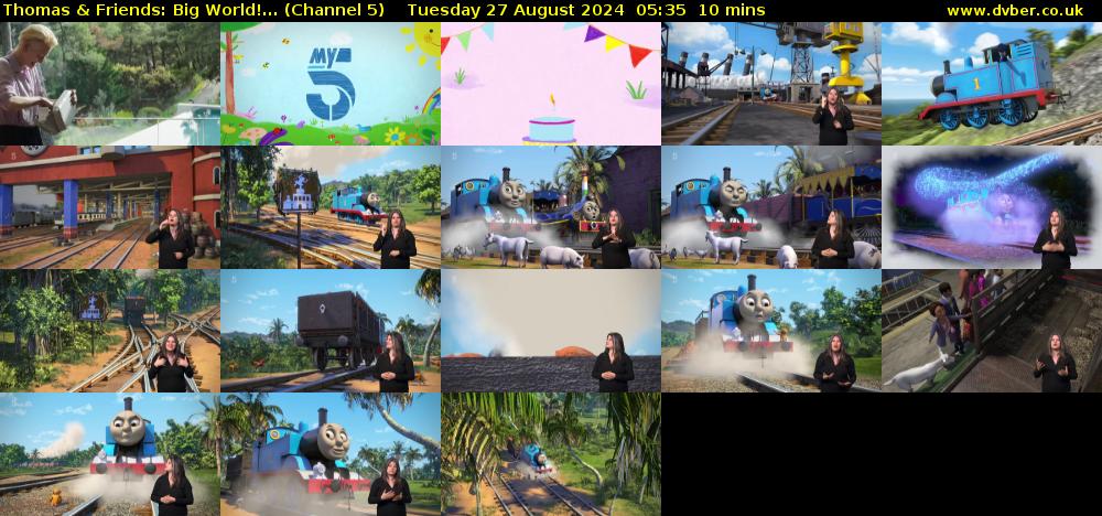 Thomas & Friends: Big World!... (Channel 5) Tuesday 27 August 2024 05:35 - 05:45