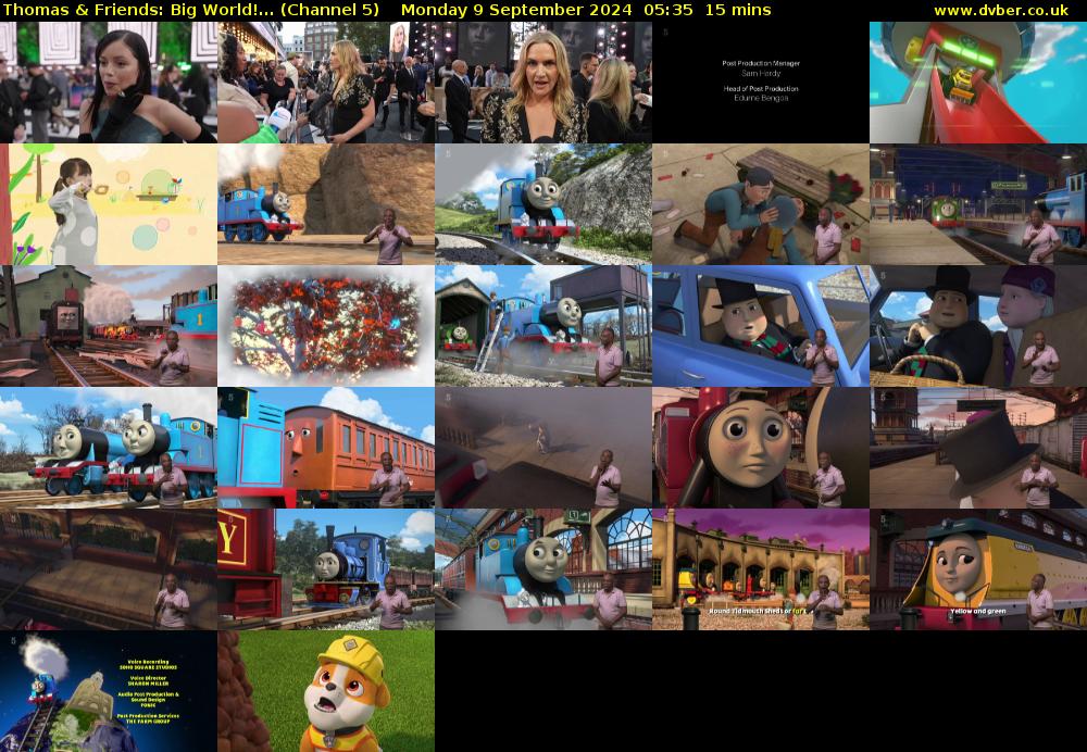 Thomas & Friends: Big World!... (Channel 5) Monday 9 September 2024 05:35 - 05:50