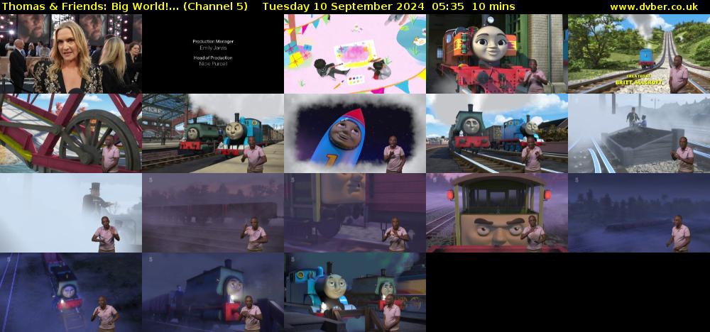 Thomas & Friends: Big World!... (Channel 5) Tuesday 10 September 2024 05:35 - 05:45