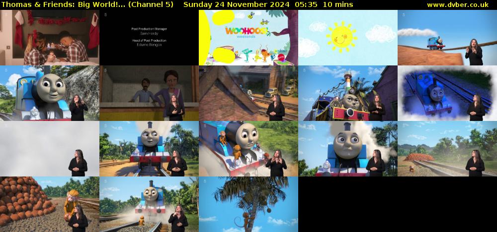 Thomas & Friends: Big World!... (Channel 5) Sunday 24 November 2024 05:35 - 05:45