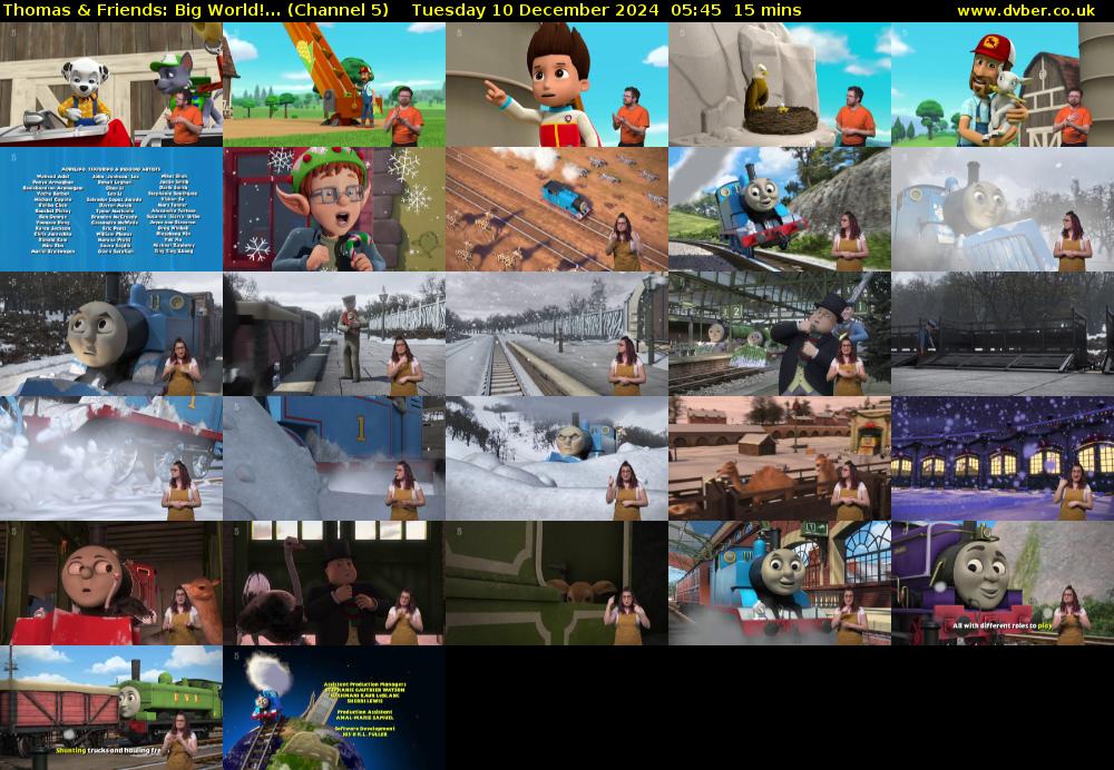 Thomas & Friends: Big World!... (Channel 5) Tuesday 10 December 2024 05:45 - 06:00