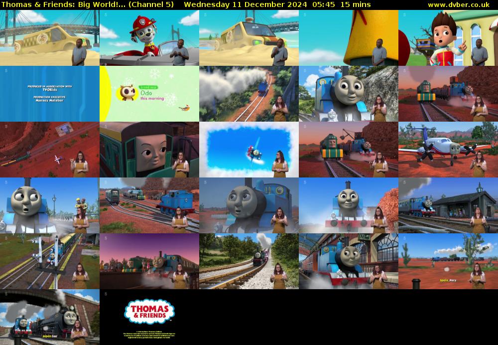 Thomas & Friends: Big World!... (Channel 5) Wednesday 11 December 2024 05:45 - 06:00