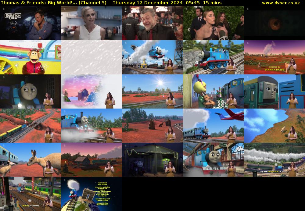 Thomas & Friends: Big World!... (Channel 5) Thursday 12 December 2024 05:45 - 06:00