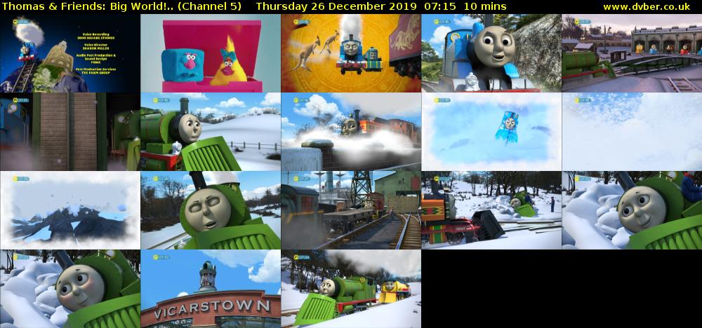 Thomas & Friends: Big World!.. (Channel 5) Thursday 26 December 2019 07:15 - 07:25