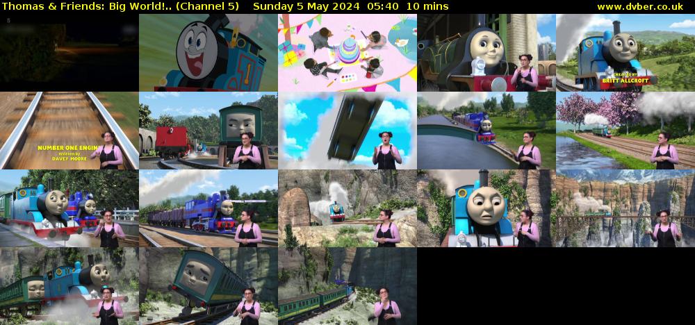 Thomas & Friends: Big World!.. (Channel 5) Sunday 5 May 2024 05:40 - 05:50