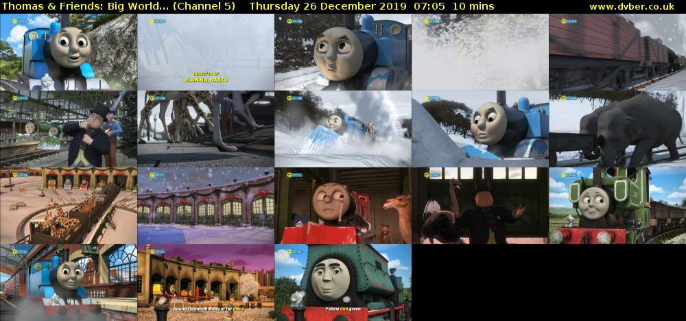 Thomas & Friends: Big World... (Channel 5) Thursday 26 December 2019 07:05 - 07:15