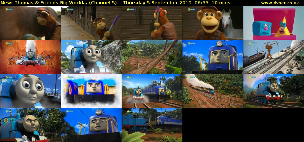Thomas & Friends:Big World... (Channel 5) Thursday 5 September 2019 06:55 - 07:05