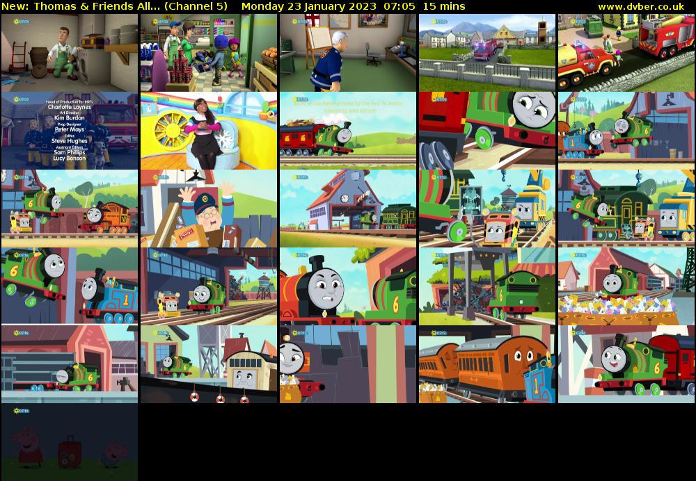 Thomas & Friends All... (Channel 5) Monday 23 January 2023 07:05 - 07:20