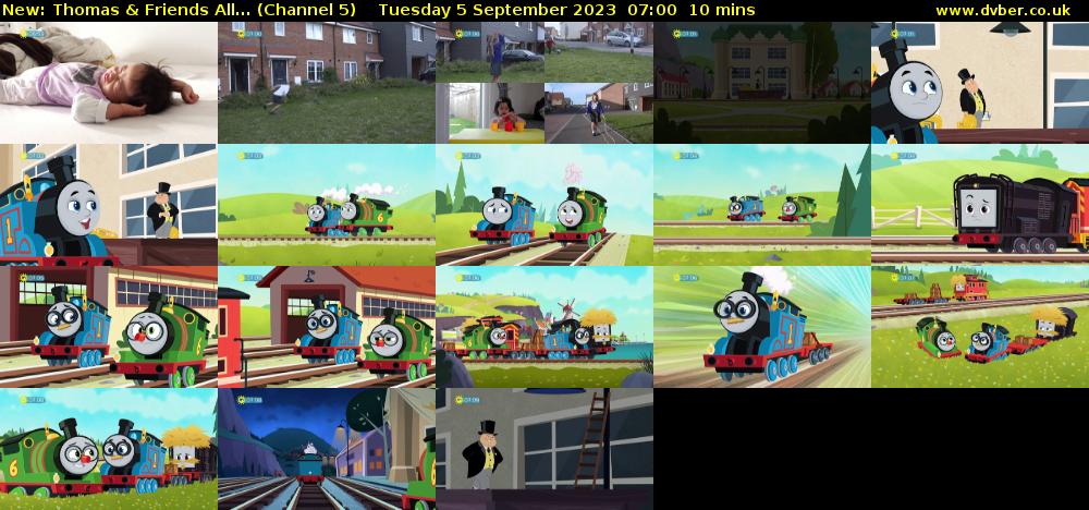 Thomas & Friends All... (Channel 5) Tuesday 5 September 2023 07:00 - 07:10