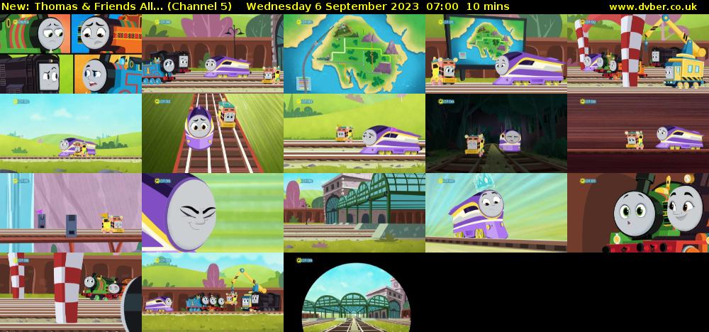 Thomas & Friends All... (Channel 5) Wednesday 6 September 2023 07:00 - 07:10