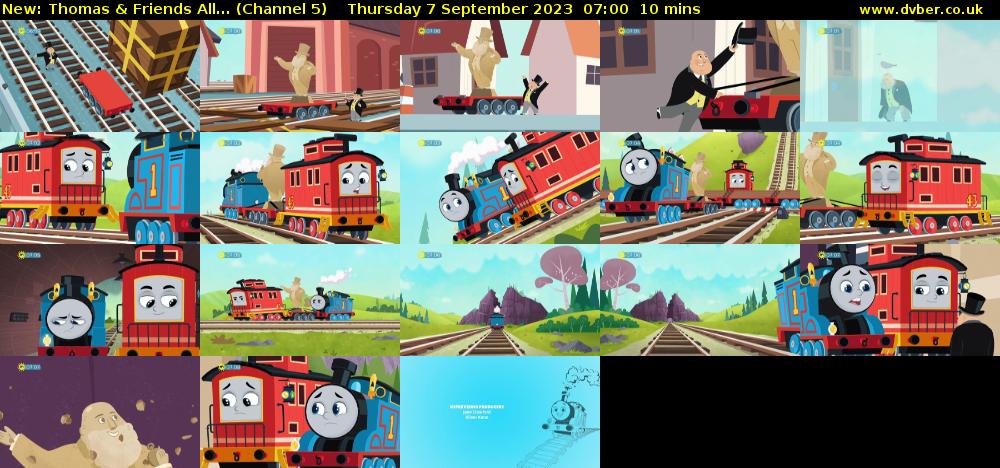 Thomas & Friends All... (Channel 5) Thursday 7 September 2023 07:00 - 07:10