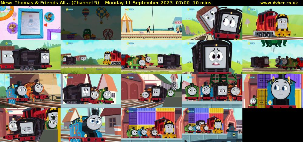 Thomas & Friends All... (Channel 5) Monday 11 September 2023 07:00 - 07:10