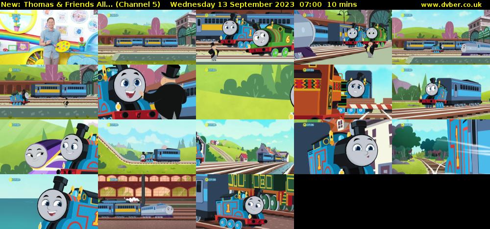 Thomas & Friends All... (Channel 5) Wednesday 13 September 2023 07:00 - 07:10