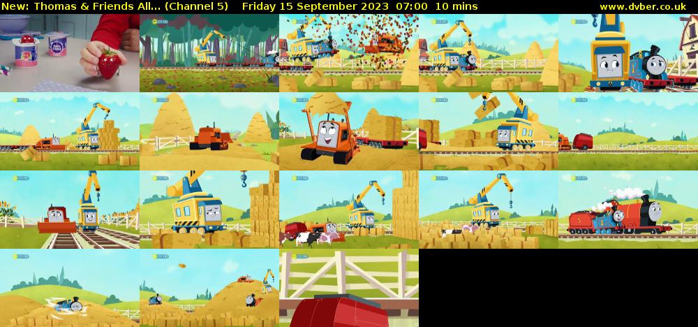 Thomas & Friends All... (Channel 5) Friday 15 September 2023 07:00 - 07:10