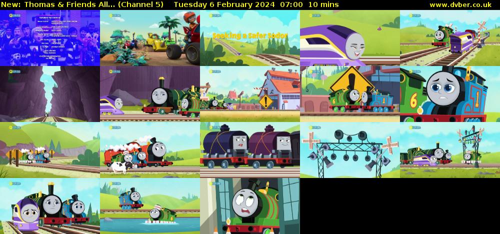Thomas & Friends All... (Channel 5) Tuesday 6 February 2024 07:00 - 07:10