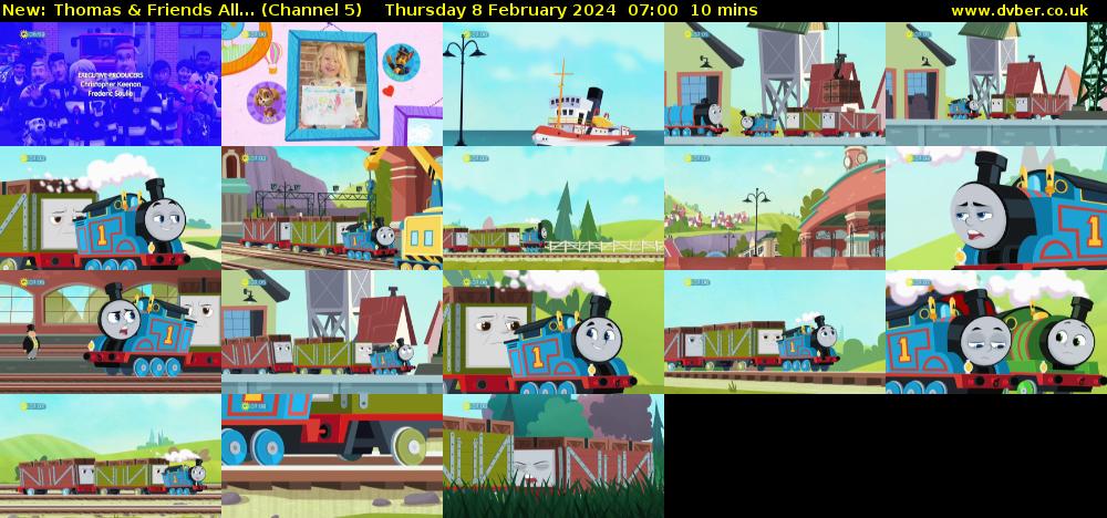 Thomas & Friends All... (Channel 5) Thursday 8 February 2024 07:00 - 07:10