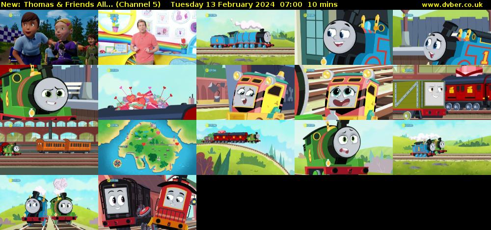 Thomas & Friends All... (Channel 5) Tuesday 13 February 2024 07:00 - 07:10