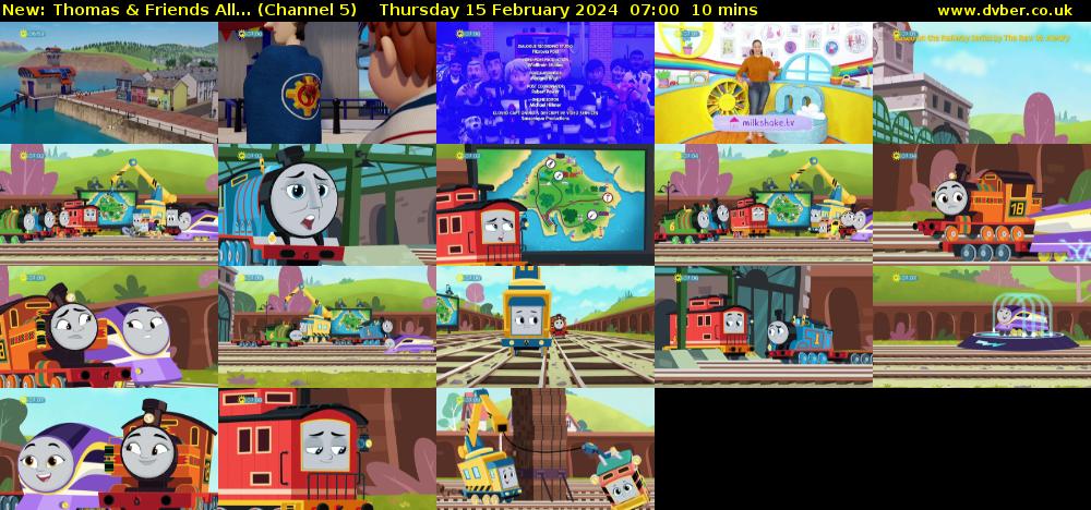 Thomas & Friends All... (Channel 5) Thursday 15 February 2024 07:00 - 07:10