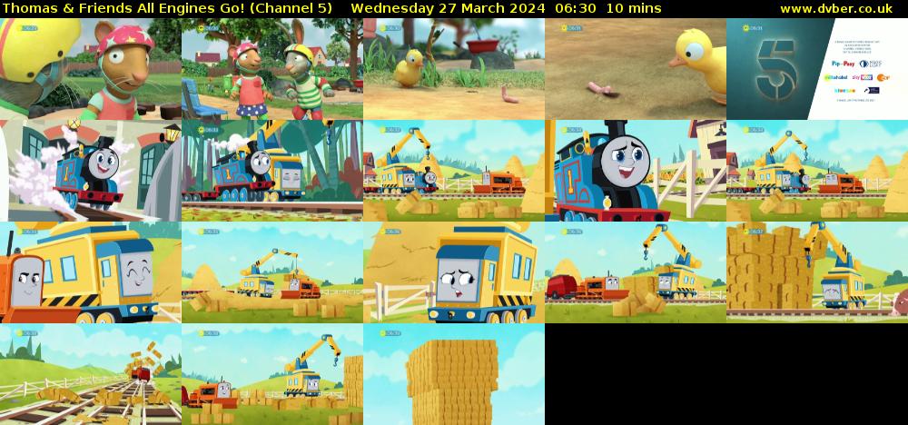 Thomas & Friends All Engines Go! (Channel 5) Wednesday 27 March 2024 06:30 - 06:40