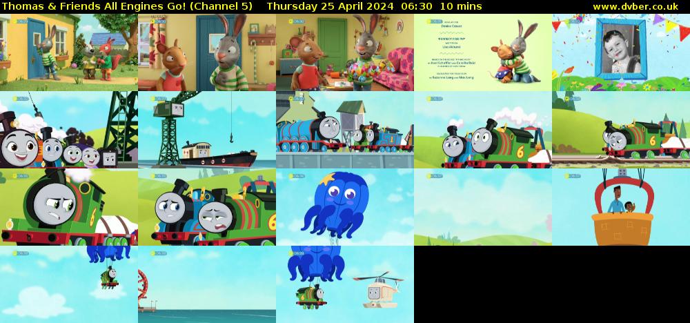 Thomas & Friends All Engines Go! (Channel 5) Thursday 25 April 2024 06:30 - 06:40
