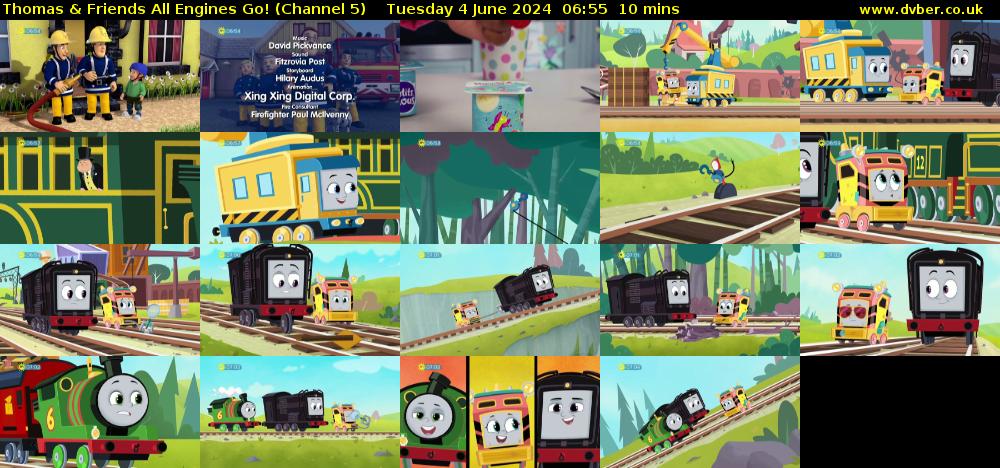 Thomas & Friends All Engines Go! (Channel 5) Tuesday 4 June 2024 06:55 - 07:05