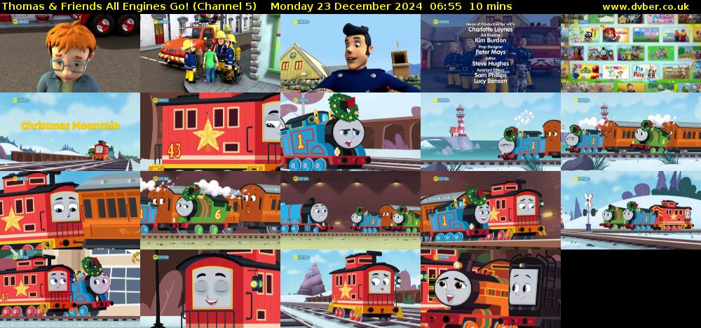 Thomas & Friends All Engines Go! (Channel 5) Monday 23 December 2024 06:55 - 07:05