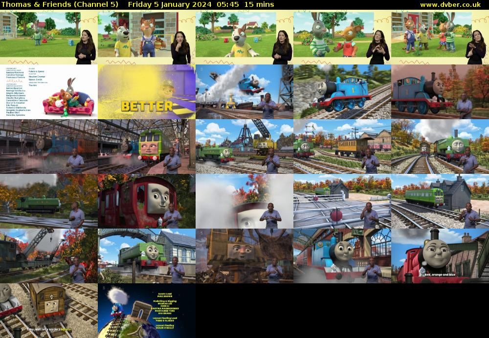 Thomas & Friends (Channel 5) Friday 5 January 2024 05:45 - 06:00
