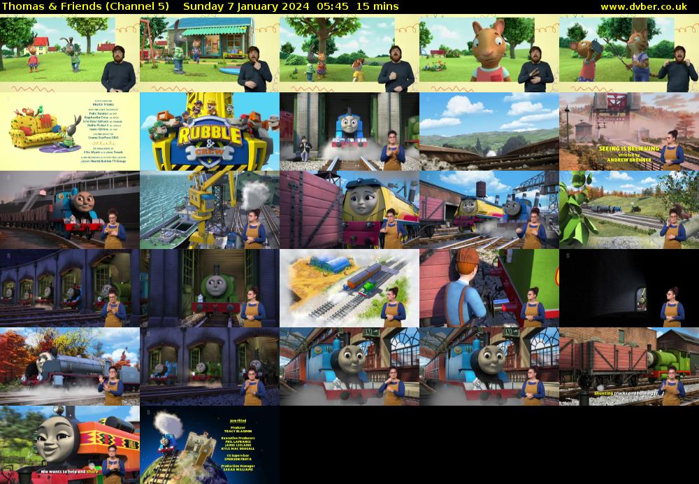 Thomas & Friends (Channel 5) Sunday 7 January 2024 05:45 - 06:00