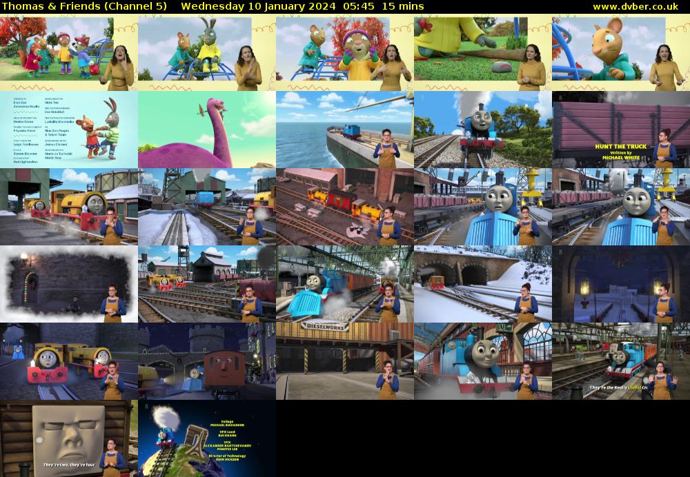 Thomas & Friends (Channel 5) Wednesday 10 January 2024 05:45 - 06:00