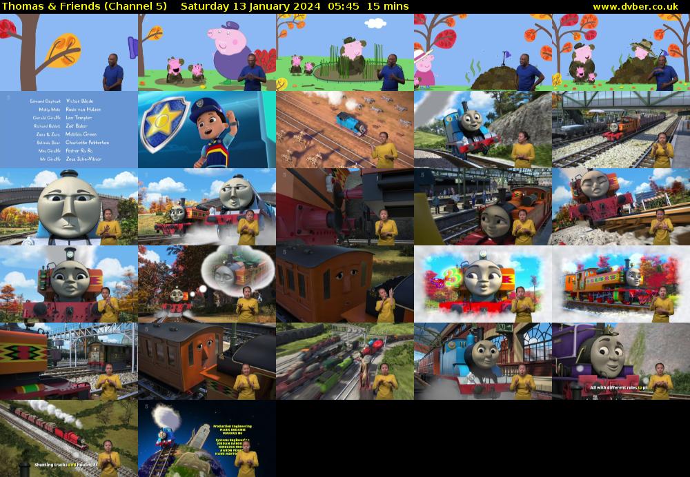 Thomas & Friends (Channel 5) Saturday 13 January 2024 05:45 - 06:00