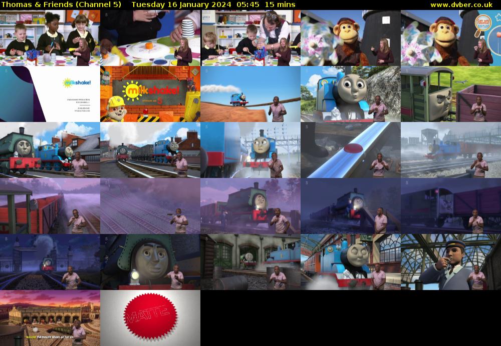 Thomas & Friends (Channel 5) Tuesday 16 January 2024 05:45 - 06:00