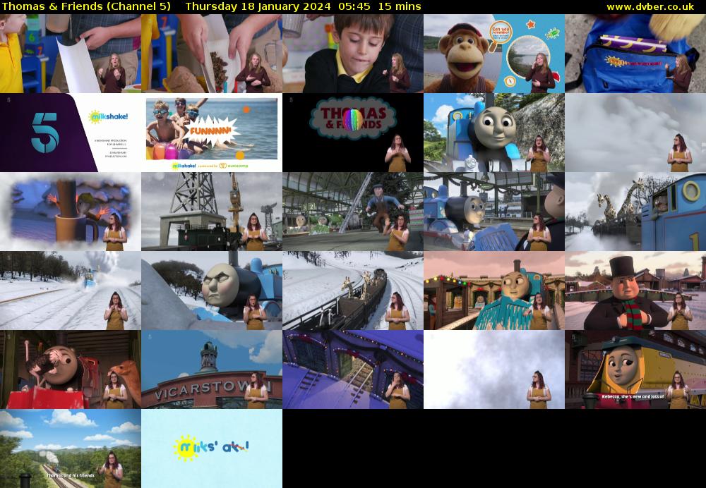 Thomas & Friends (Channel 5) Thursday 18 January 2024 05:45 - 06:00