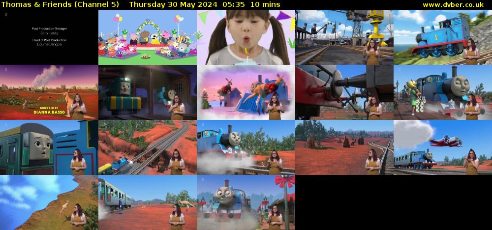 Thomas & Friends (Channel 5) Thursday 30 May 2024 05:35 - 05:45