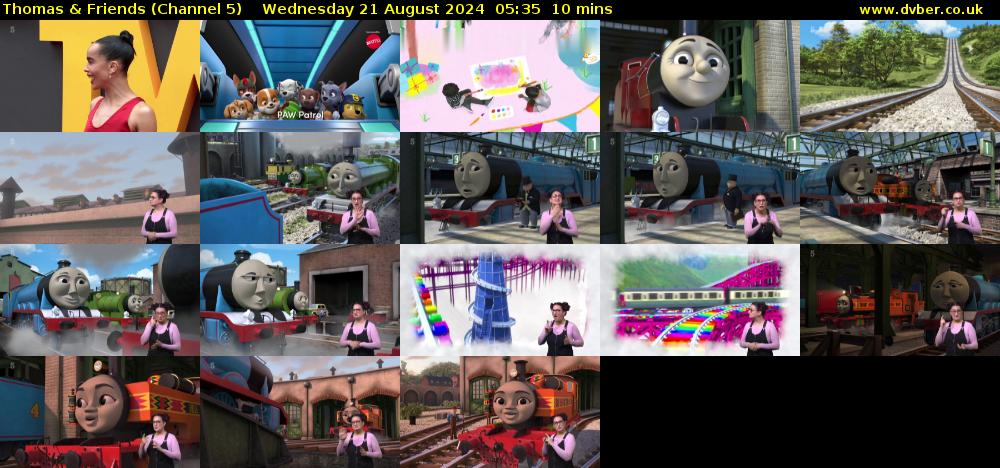 Thomas & Friends (Channel 5) Wednesday 21 August 2024 05:35 - 05:45