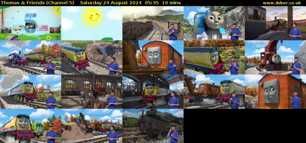 Thomas & Friends (Channel 5) Saturday 24 August 2024 05:35 - 05:45