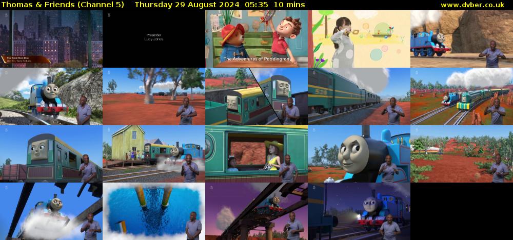 Thomas & Friends (Channel 5) Thursday 29 August 2024 05:35 - 05:45