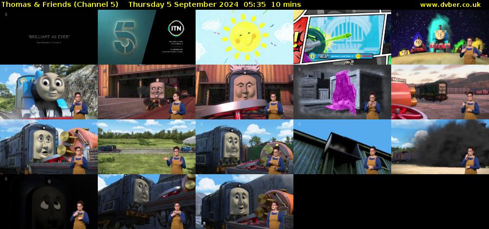 Thomas & Friends (Channel 5) Thursday 5 September 2024 05:35 - 05:45