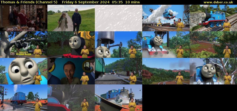 Thomas & Friends (Channel 5) Friday 6 September 2024 05:35 - 05:45