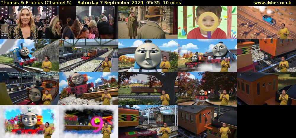 Thomas & Friends (Channel 5) Saturday 7 September 2024 05:35 - 05:45