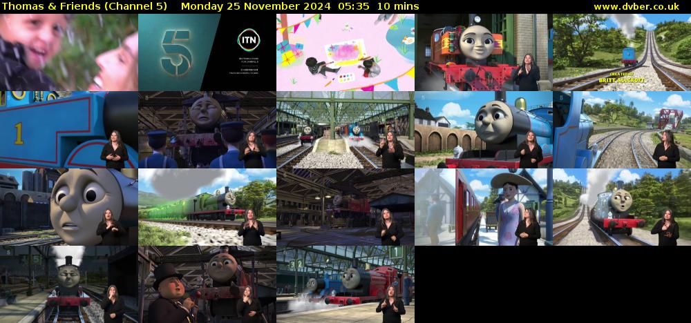 Thomas & Friends (Channel 5) Monday 25 November 2024 05:35 - 05:45