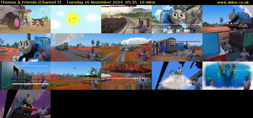 Thomas & Friends (Channel 5) Tuesday 26 November 2024 05:35 - 05:45