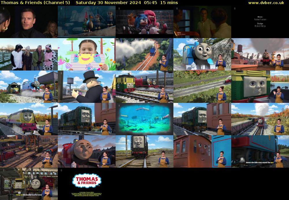 Thomas & Friends (Channel 5) Saturday 30 November 2024 05:45 - 06:00